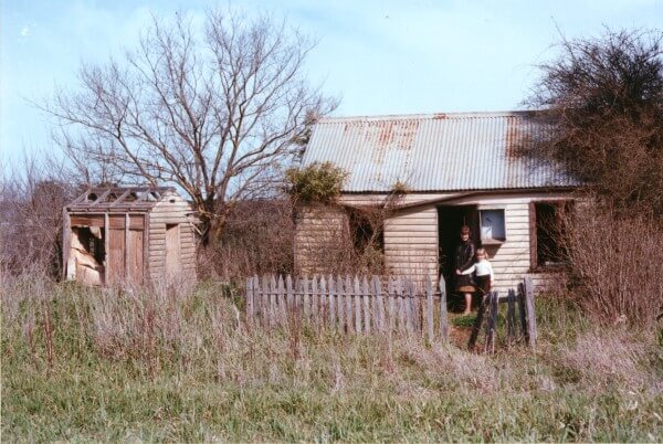 Mum & Michele outside Gran's cottage, 1975mum