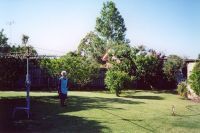 Gran in her backyard